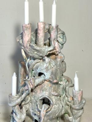 White Candelabra with candles