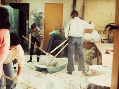 mixing plaster mixing plaster